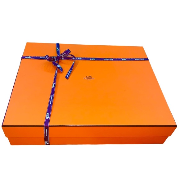 4 pc Hermes Box Bag HUGE Gift empty XL Long Ribbon Storage Replacement Decoratn - Picture 3 of 7